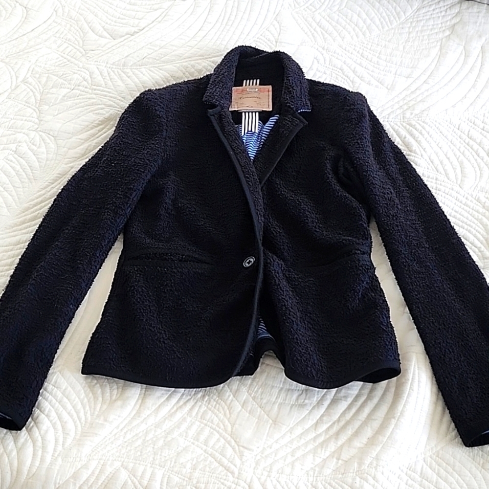 Knit navy blazer